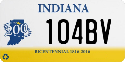 IN license plate 104BV
