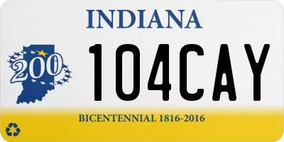 IN license plate 104CAY