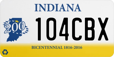 IN license plate 104CBX