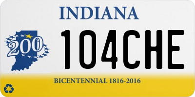 IN license plate 104CHE