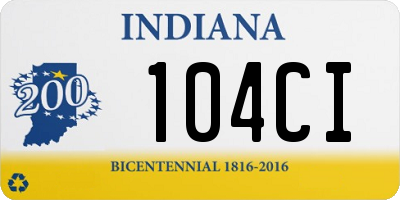 IN license plate 104CI