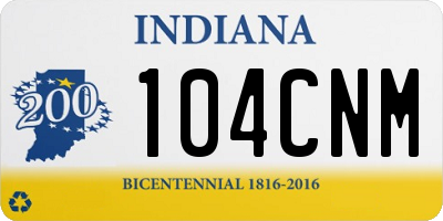 IN license plate 104CNM