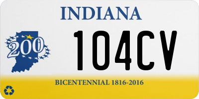 IN license plate 104CV