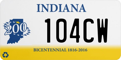 IN license plate 104CW