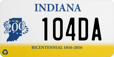 IN license plate 104DA