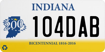 IN license plate 104DAB
