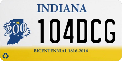 IN license plate 104DCG