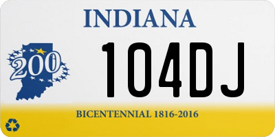 IN license plate 104DJ