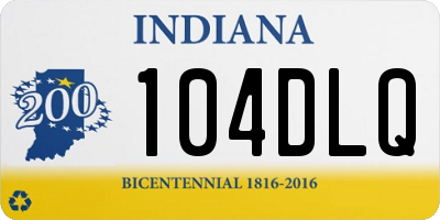 IN license plate 104DLQ