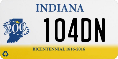 IN license plate 104DN