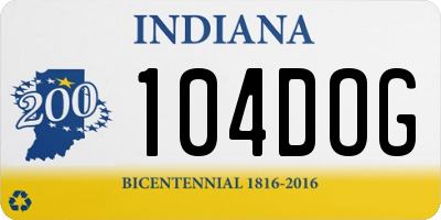 IN license plate 104DOG