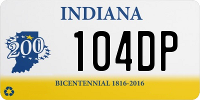 IN license plate 104DP