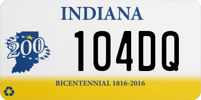 IN license plate 104DQ