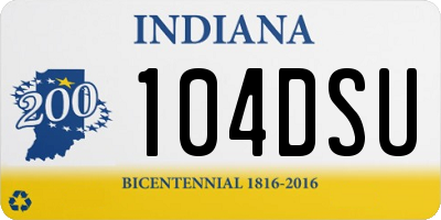 IN license plate 104DSU
