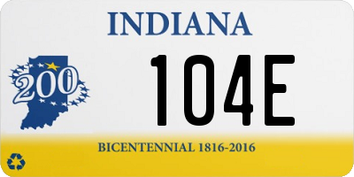 IN license plate 104E