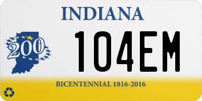 IN license plate 104EM