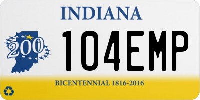 IN license plate 104EMP