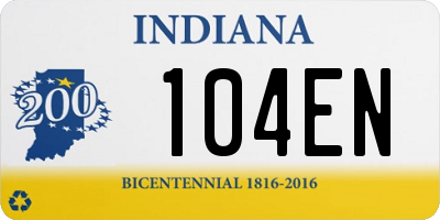 IN license plate 104EN