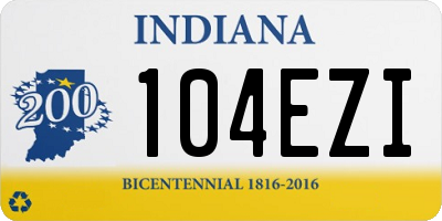 IN license plate 104EZI