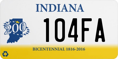 IN license plate 104FA