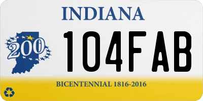 IN license plate 104FAB