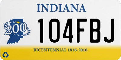 IN license plate 104FBJ