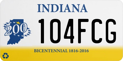 IN license plate 104FCG