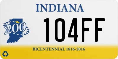 IN license plate 104FF