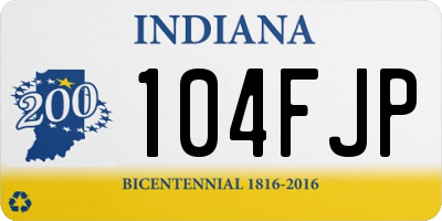 IN license plate 104FJP