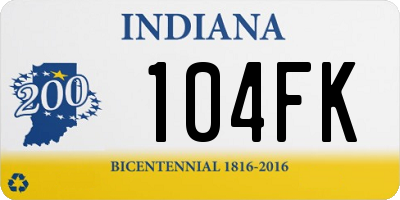 IN license plate 104FK