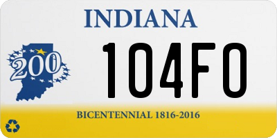 IN license plate 104FO