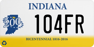 IN license plate 104FR