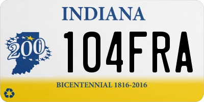 IN license plate 104FRA