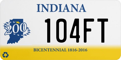 IN license plate 104FT
