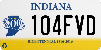 IN license plate 104FVD