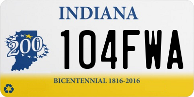 IN license plate 104FWA