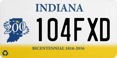 IN license plate 104FXD