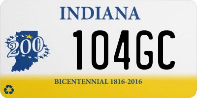IN license plate 104GC