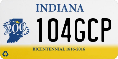 IN license plate 104GCP