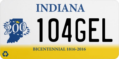 IN license plate 104GEL