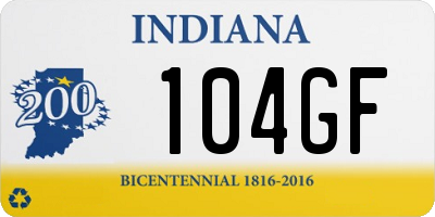 IN license plate 104GF