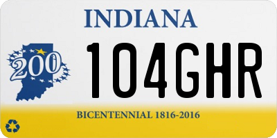 IN license plate 104GHR