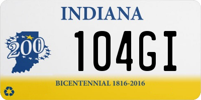 IN license plate 104GI