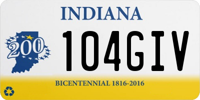 IN license plate 104GIV