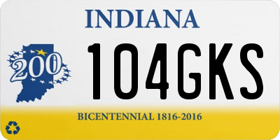 IN license plate 104GKS