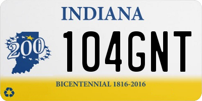 IN license plate 104GNT