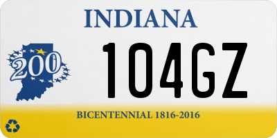 IN license plate 104GZ