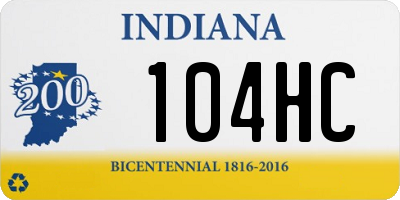 IN license plate 104HC