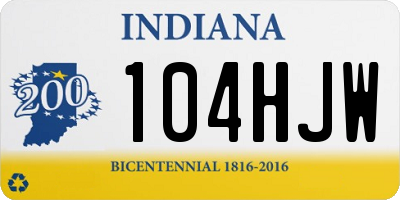 IN license plate 104HJW