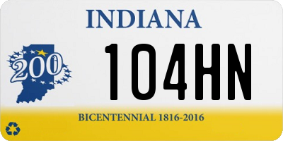 IN license plate 104HN